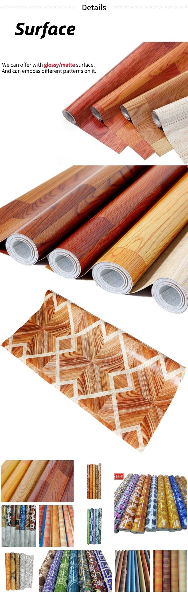 PVC Sponge Flooring 1.2mm Thickness Beautiful Modern Designs Linoleum Rolls PVC Vinyl Flooring