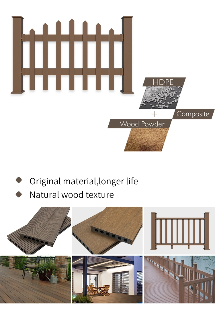 Corrosion Resistance Resistant Decorative Garden Wood Plastic Composite Handrail Outdoor Fireproof WPC Railing