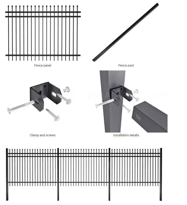 Decorative Aluminum Garden Fencing Panels Flat Top Fence Rackable Fencing Makers